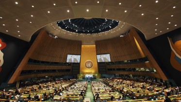 NEW YORK, NY - SEPTEMBER 22:  British Prime Minister David Cameron speaks during the United Nations General Assembly at UN headquarters on September 22, 2011 in New York City. This is the 66th session of the United Nations General Assembly with heads of state from over 120 countries attending.  (Photo by Mario Tama/Getty Images)